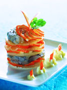 Millefeuille de navets et surimi
