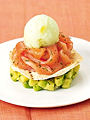 Millefeuille saumon sorbet citron