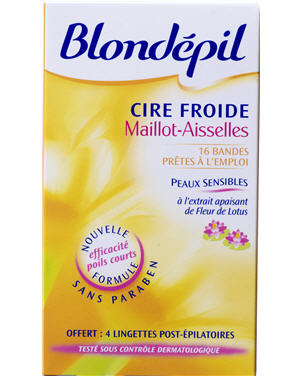 Cire froide maillot et aisselles de Blondépil