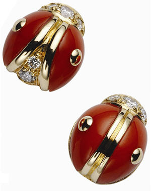 Bestiaire joaillier : Boucles d'oreilles "Coccinelle de jour" de Dior