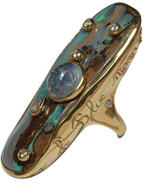 Les cr&eacute;ations de Sylvie Corbelin : bague "Blue Moon"