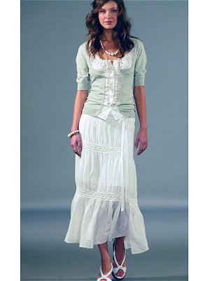 Tendances : la mode en blanc - Jupe en voile de lin de Kookaï
