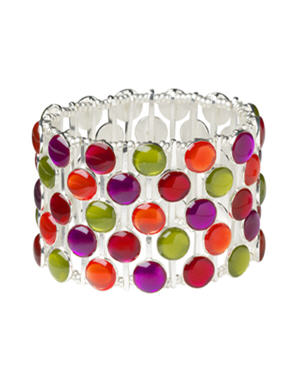 10 bijoux fantaisie : Bracelet manchette multicolore de Skalli