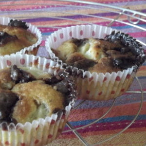 des muffins croustillants à la banane. 