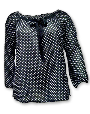 Look sp&eacute;cial rondes : blouse &agrave; pois de Julie Envy