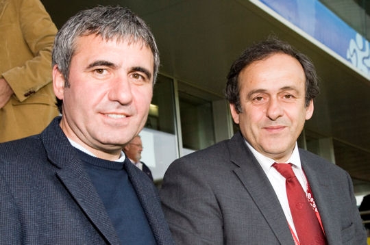 Gheorghe Hagi et Michel Platini